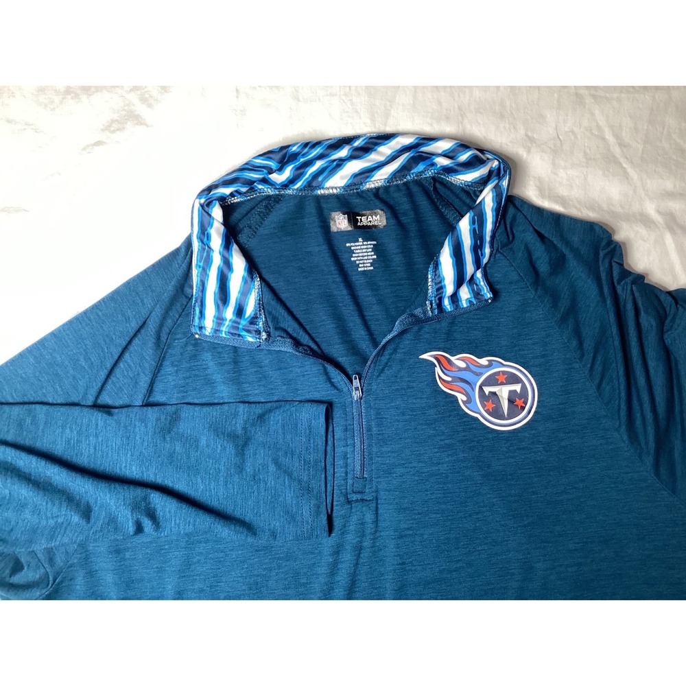 NFL Tennessee Titans Mens XL Quarter Zip Pullover Blue Heathered Shirt